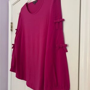 Coquette Pink Top with Bow Sleeves